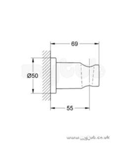 Grohe Shower Valves -  Grohe Grohe Minimalist 27074000 Wall Union