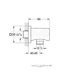 Grohe Shower Valves -  Grohe Minimalist 27076000 Elbow Square Plate