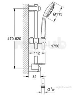 Grohe Shower Valves -  Grohe Euphoria Shower Set 600mm 27230001