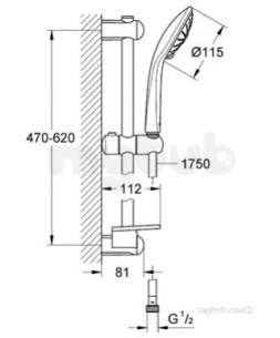 Grohe Shower Valves -  Grohe Euphoria Shower Set Massage 600mm 27231001