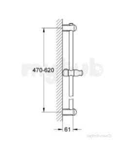 Grohe Shower Valves -  Grohe Euphoria Rail Set 600 Contemporary 27499000