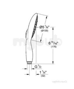Grohe Shower Valves -  Grohe Power And Soul Handshower 130mm 27672000