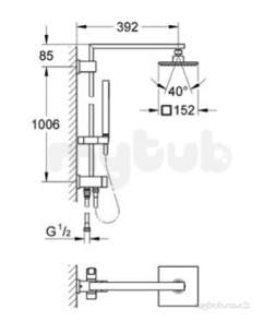 Grohe Shower Valves -  Grohe Euphoria Cube Shower System Div 27696000