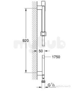Grohe Shower Valves -  Grohe Euphoria Cube Shower Rail Set 900 27700000