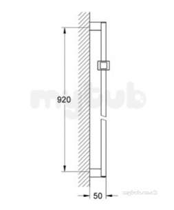 Grohe Shower Valves -  Grohe Euphoria Cube Shower Rail 900mm 27841000