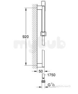 Grohe Shower Valves -  Grohe Cube Plus Shower Rail Set 900 94l/m 27890000