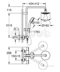 Grohe Shower Valves -  Grohe Tempesta Cosmo Shower System New 27922000