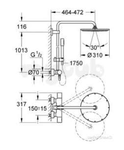 Grohe Shower Valves -  Grohe Rainshower 310 Shower System 27966000
