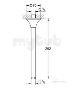 Grohe Spa Range -  Grohe Rsh Grandera Shower Arm 292mm 27982000