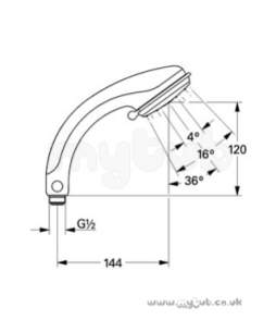 Grohe Shower Valves -  Grohe Relexa Plus 28185 Adj Handspray Cp 28185000