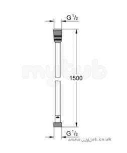 Grohe Shower Valves -  Grohe Grohe 28364 Silverflex 1500mm Showerhose 28364000