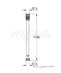 Grohe Shower Valves -  Grohe Grohe 28388 Silverflex 1750mm Showerhose 28388000