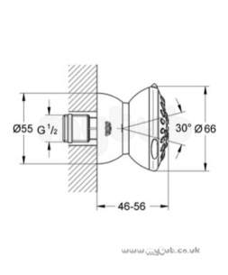 Grohe Shower Valves -  Grohe Grohe Relexa 27066 1/2 Dual Side Shower Head