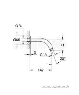 Grohe Shower Valves -  Grohe Grohe Relexa 28541 Shower Arm Cp 28541000