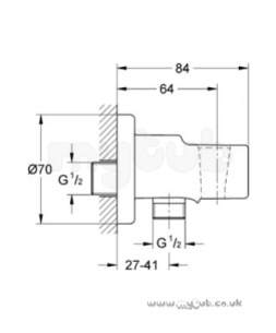 Grohe Shower Valves -  Relexa Plus 28628 Shower Outlet Elbow Cp 28628000