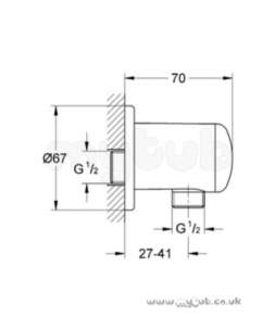 Grohe Shower Valves -  Grohe Relexa 28671 Outlet Elbow Chrome Plated 0.5 Inch