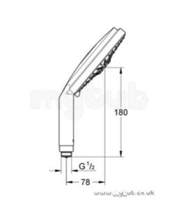 Grohe Shower Valves -  Rain Shower 28756 160mm Cosmopolitan Hand Shower 28756000