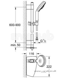 Grohe Shower Valves -  Rain Shower 28762 130mm Cosmopolitan Hand Shower 28762000