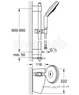 Grohe Shower Valves -  Rain Shower 28763 160mm Cosmopolitan Hand Shower 28763000