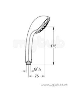 Grohe Shower Valves -  Relexa 28794 1/2 Champagne Hand Shower Chr 28794000