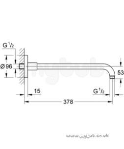 Grohe Shower Valves -  Grohe Grohe Rainshower 28982 400mm Jumbo Arm 28982000