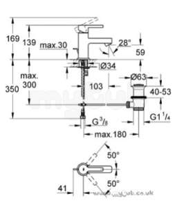 Grohe Tec Brassware -  Grohe Grohe Lineare 32109 Sml Single Lvr Mono Basin Mixer