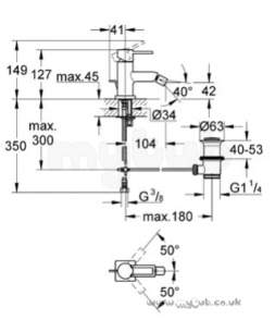 Grohe Tec Brassware -  Grohe Allure 32147 Bidet Mixer C/w Puw 32147000