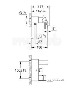 Grohe Tec Brassware -  Allure 32148 Wall Mtd Single Lvr Bsm 32148000