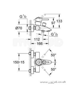 Grohe Tec Brassware -  Grohe Concetto 32211 Wall Mtd Single Lvr Bsm 32211000