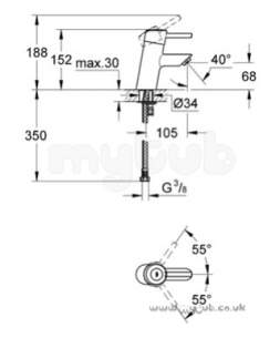 Grohe Tec Brassware -  Grohe Grohe Concetto 32240 Single Lvr Mono Basin Mixer