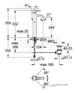 Grohe Tec Brassware -  Grohe Allure 32248 Single Lvr Basin Mixer C/w Puw 32248000