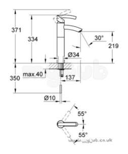 Grohe Tec Brassware -  Grohe Grohe 32427 Tenso Tall Mono Basin Mixer Cp 32427000