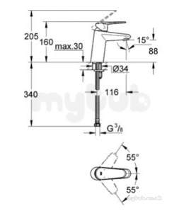 Grohe Tec Brassware -  Grohe 32469001 Eurodisc New Basin Mixer 3246920l