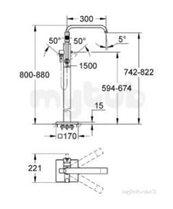 Grohe Tec Brassware -  Grohe Allure Floorstandnig Bath Tap 32754001
