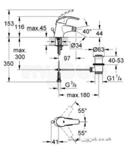 Grohe Tec Brassware -  Grohe Grohe Eurosmart 32929 Bidet Mixer Puw 32929001