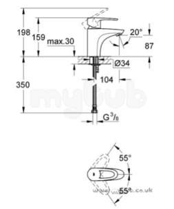 Grohe Tec Brassware -  Grohe Grohe Europlus 33163 Mono Single Lvr Basin Mixer