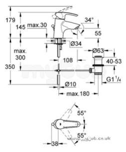 Grohe Tec Brassware -  Grohe Grohe Eurostyle 33558 Mono Single Lvr Basin Mixer Puw