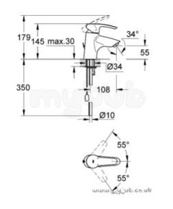 Grohe Tec Brassware -  Grohe Grohe Eurostyle 33559 Mono Single Lvr Basin Mixer