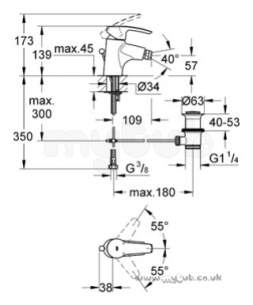 Grohe Tec Brassware -  Grohe Grohe Eurostyle 33565 Single Lever Bidet Mixer