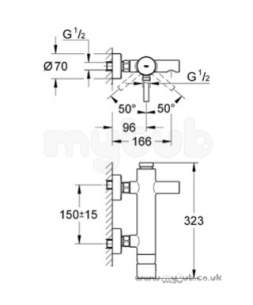 Grohe Tec Brassware -  Grohe Essence Wall Mounted Bath Shower Mixer 33624000