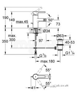 Grohe Tec Brassware -  Grohe Grohe Lineare 33848000 Bidet Mixer Puw Hp