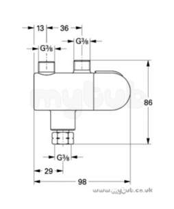 Grohe Tec Brassware -  Grohtherm Micro 34023 In-line Basin Stat 34023000