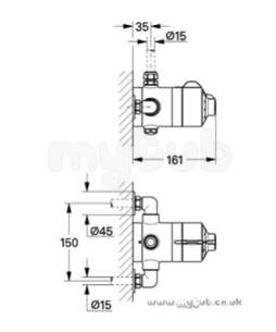 Grohe Shower Valves -  Grohe Avensys 34029 Dual Therm Shower Valve Exp Cp