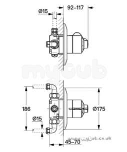 Grohe Shower Valves -  Grohe Avensys 34032 Dual Therm Shower Valve Conc Cp