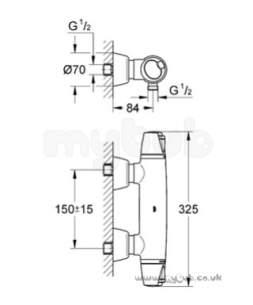 Grohe Shower Valves -  Grohe G3000 34179 Therm Exp Shower Valve Cp 34179000