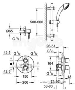 Grohe Shower Valves -  Grohe G3000 34193 G/master Biv Movario Cp 34193000