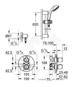 Grohe Shower Valves -  Grohe Grohe G2000 34218 G/master Biv Tempesta Duo Cp