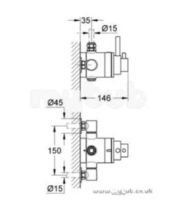 Grohe Shower Valves -  Grohe Avensys Modern 34222 Therm Shower Exp Cp 34222000