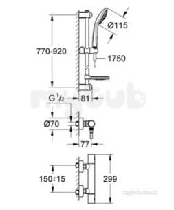 Grohe Shower Valves -  Grohe Grt 1000c Shower And Massage Set 900 34321001