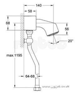 Grohe Tec Brassware -  Grohe Grohe Eurodisc Se 36248 Rigid Riser And Head Cp